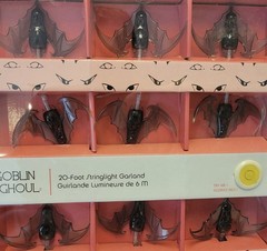 Goblin & Ghoul 20′ String Light Garland Black Bats Indoor Halloween Decoration