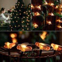 50 LED Solar Powered Bee String Lights Outdoor Yard Garden Decor Waterproof Lamp