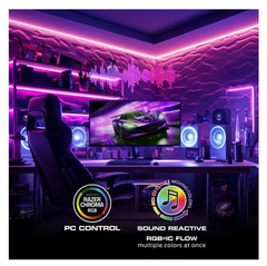 Monster Smart Lighting Indoor LED Light Strip, RGBIC Multicolor Flow LED Lights