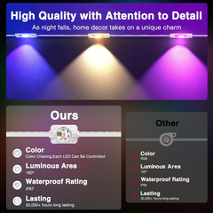 Permanent Outdoor Lights, 100Ft RGB Color Chasing String Lights with 16 Million
