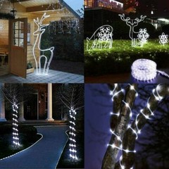 Solar Tube Rope Lights Outdoor Garden Waterproof String Light Lamp 100 LED 32FT