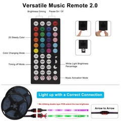 65ft 50ft Smart Bluetooth 5050 LED Strip Lights Phone Remote Color Changing Kits