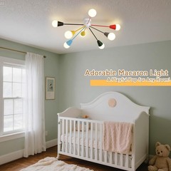 Zoryata 33 Kids Ceiling Light Fixture Colorful 8-Light Sputnik Chandelier