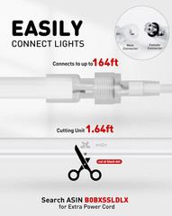 Connectable LED Rope Lights 50FT, Waterproof, 4500K Neutral White, ETL Certified