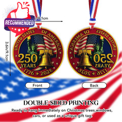 250 Anniversary Usa Ornament, United States 250 Years American Anniversary
