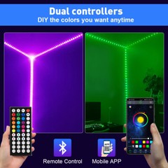 100ft 50ft LED Strip Lights 5050 RGB Bluetooth Color Change Remote for Rooms Bar