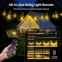 Solar Lights Outdoor Patio Lights: S14 10M 33FT Solar Powered Remote Control …