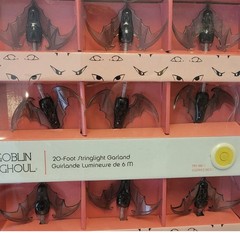 Goblin & Ghoul 20′ String Light Garland Black Bats Indoor Halloween Decoration