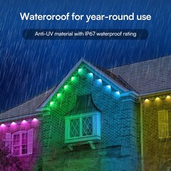 TJOY 100ft Permanent Outdoor Lights IP67 Smart RGB+IC Eaves LED Lights with App