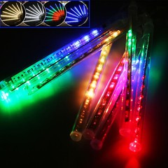 8 Tubes 192 LED Meteor Shower Rain Lights 11.8 inches Cascading Icicle Lights