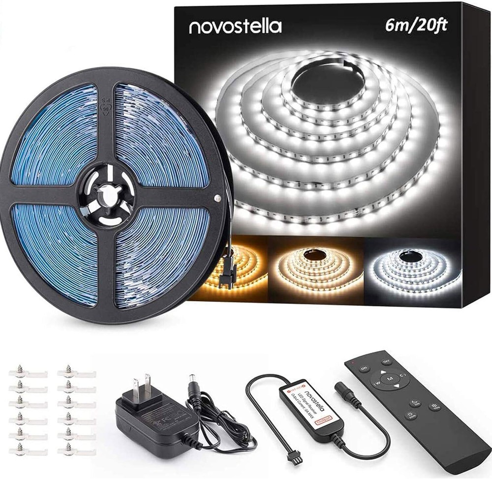 20-40ft Tunable LED Strip Light RF Control DIY Decor Super Bright Warm/Daylight