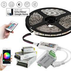 5M/20M WIFI RGB LED Strip waterproof 5050 SMD Diode Tape light remote power Kit