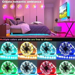 LED Strip Lights 100ft 50ft Music Sync Bluetooth 5050 RGB Room Light with Remote