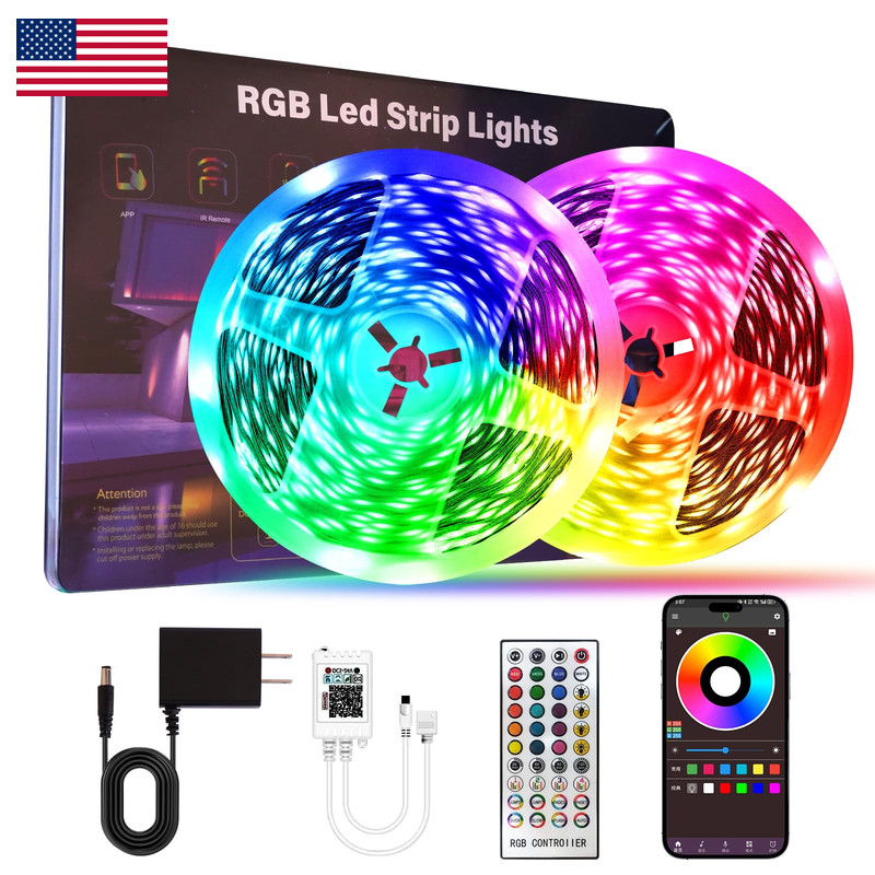 Hbowmdjia Led Lights For Bedroom 200 Ft 2 Rolls 100 Ft Remote And Application