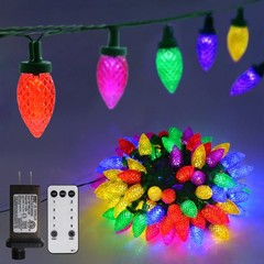 66ft 100 LED C9 Christmas Lights String, Strawberry String Lights Multicolor