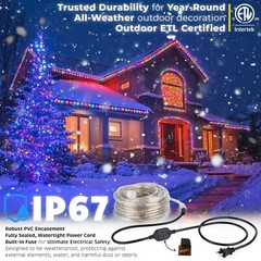 2x 150ft Multi-RGB LED Rope Connectable Flexible DIY Lighting Christmas Outdoor