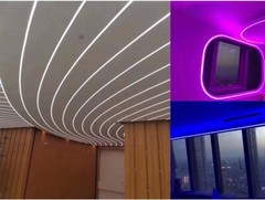 Black Surface Silicone LED Neon Strip Lights 10*10mm 12V / 24V Dotless Light