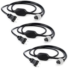 3 Pack 5ft LED Rope Power Cord w/Connection Cap for 3/8″ LED Rope Lights