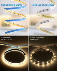 Art Deco USB Powered COB LED Strip Lights – 1M 320Leds for Stylish Illumination