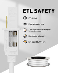 Connectable LED Rope Lights 50FT, Waterproof, 4500K Neutral White, ETL Certified