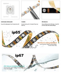 WS2812B LED Strip 5050 RGB 30/60/144LEDs/M ws2812 IC Individual Addressable DC5V