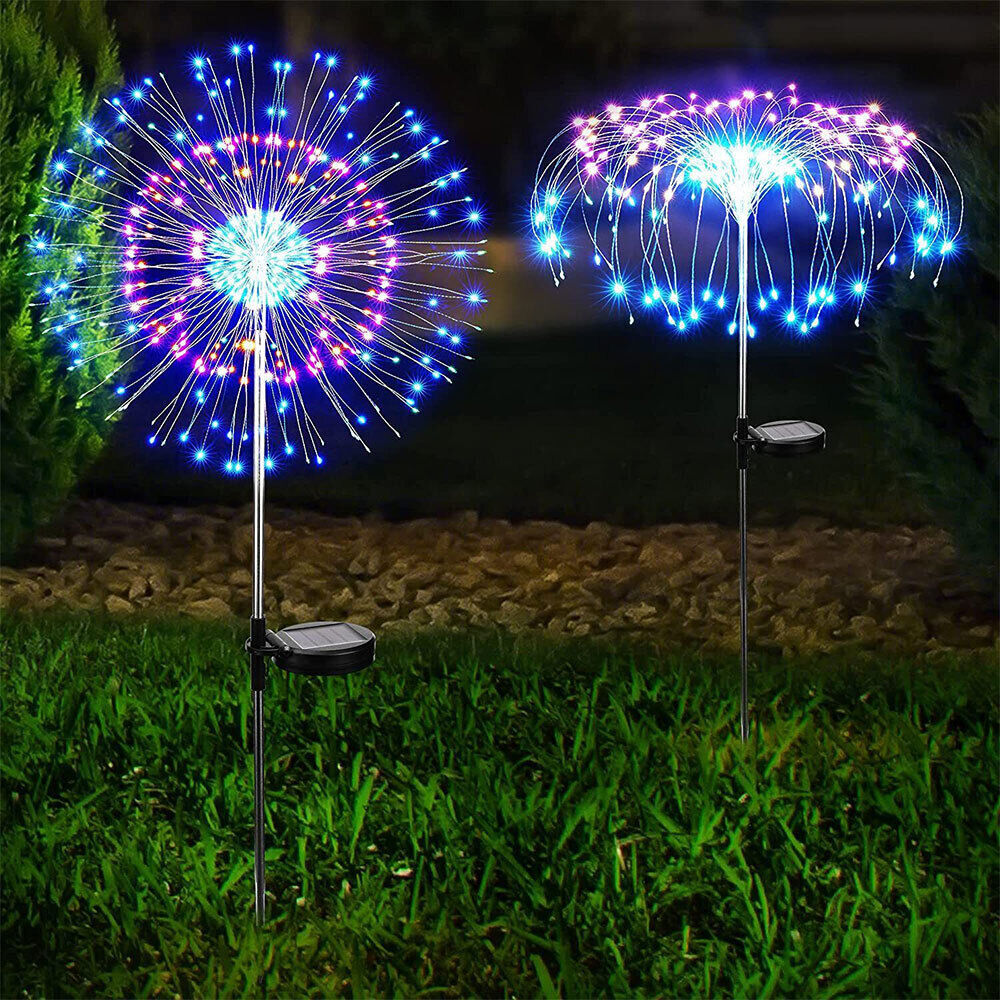 150 LED Solar Firework Lights Outdoor Waterproof Path Lawn Garden Decor Lamp
