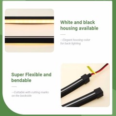 Black Surface Silicone LED Neon Strip Lights 10*10mm 12V / 24V Dotless Light