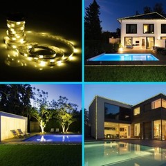 LED Solar Strip Light Flexible Lamp Outdoor Garden Decor Lights 8 Modes