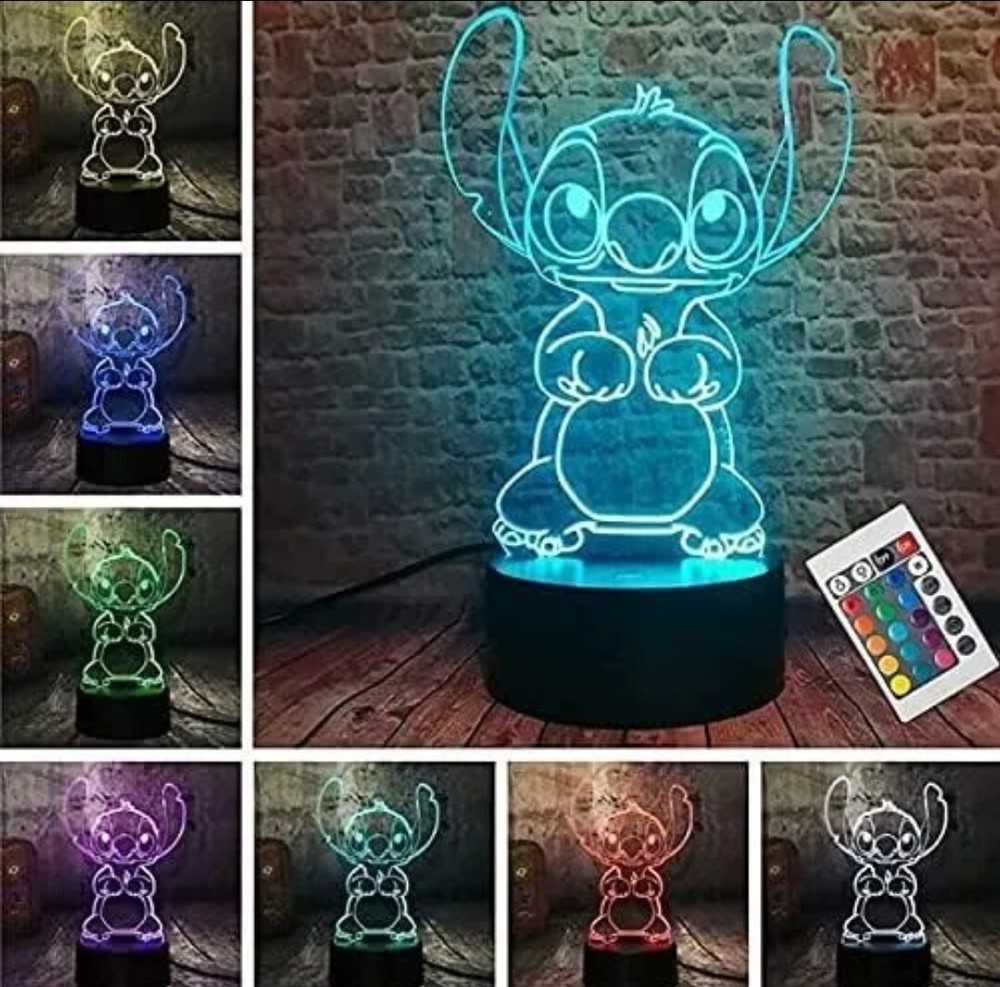 Stitch Night Light Lilo and Stitch 3D Led Table Lamp 16 Color Remote Control