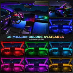 Dreamcolor Acrylic Interior Car LED Strip Light with Wireless APP, RGB 22 in 1