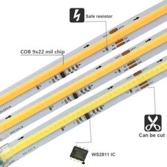 5M 10M 20M WS2811 COB Horse Race LED Strip Running Water Light DC24V 360Leds/m