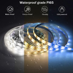 5V USB LED Strip Light Battery Power SMD 2835 3528 60LED Cold White Warm Blue