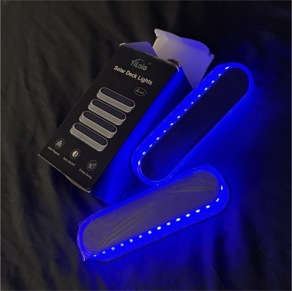 Vilaie Solar Powered Blue LED Outdoor Deck Light Energy Saving