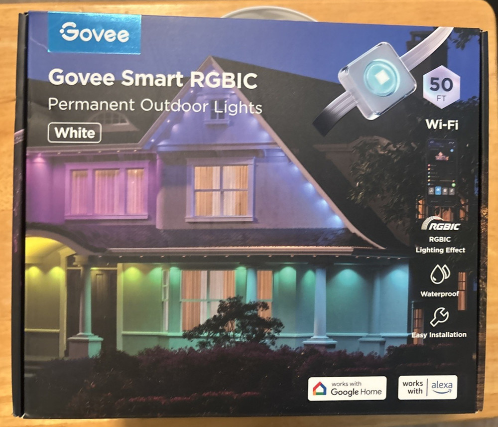 Govee RGBIC – 50′ Permanent Smart Outdoor Lights Kit (H801BAD1) – White…NEW!!
