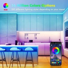 LED Strip Lights 100ft Music Sync 5050 RGB Room Light with Remote App Contral