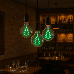 Festive Living LED Decorative Filament Bulb G80 Globe E26 Base 1W Clear Glass