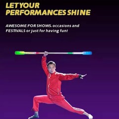 LED Poi LED Staff, Length 47.51 Inches, Stunning Light – Glow Staff Spinning Fun