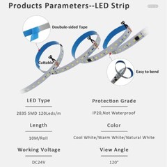 DC24V 10M WS2811 Horse Race LED Strip 2835 120Led/m Running Water Flowing Light