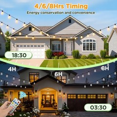 25FT Solar String Lights Outdoor Waterproof with Remote & Timer LED Shatterproof