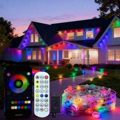 50/100/150FT Smart Permanent Outdoor LED Eaves Lights IC+RGB APP/Remote Control