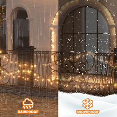 Plug In 100 LED String Light Rainproof Halloween Fairy Light w/8 Mode Controller