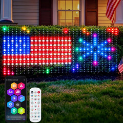 RGB Smart Net Lights 4x10ft, 600 LED Waterproof Mesh with App/Remote Control