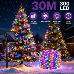 Waterproof Fairy Solar Lights Outdoor String 100-300LED Yard 8-Lighting RGB