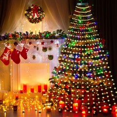 Christmas Tree Waterfall String Lights 6.56FT x 16 Lines 320 LED USB Xmas Lights