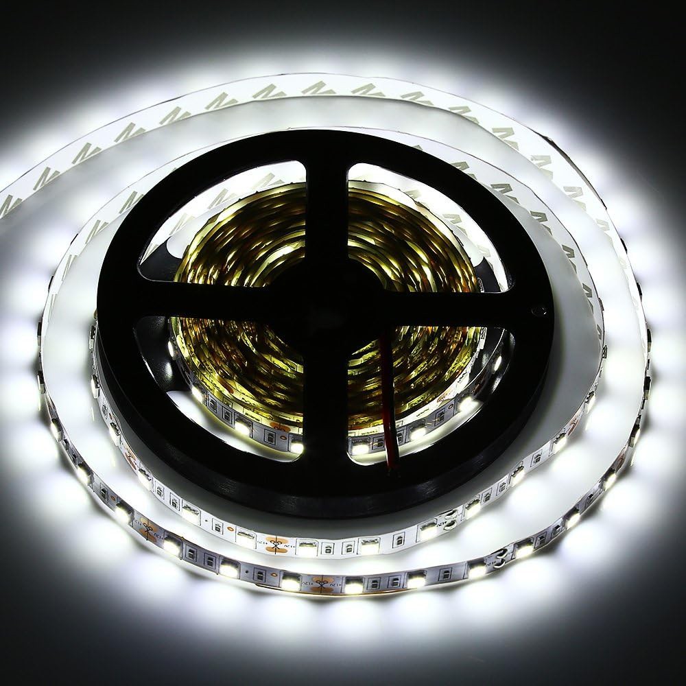 16FT Super Bright Cool White 6000K 5050 SMD 300 LED Strip Lights Flexible DC 12V