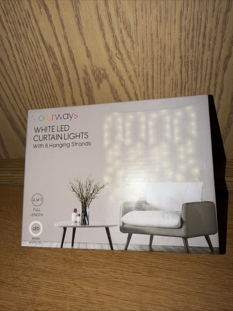 Three – 3 – Colorways White LED Curtain Curtain Lights Battery Powered 4.6″ – X3