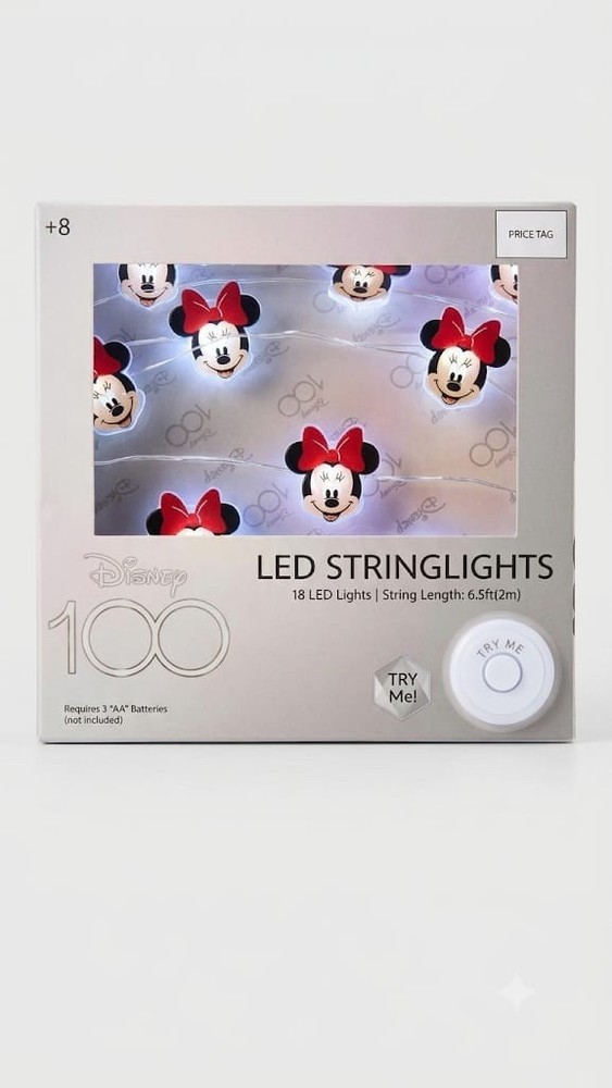 Disney 18 LED String Lights Minnie , Battery Operated (NEW) 100