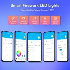 RGB Firework LED Strip Lights, Music Sync with APP Remote Control, USB Powered