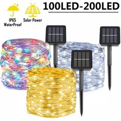 Outdoor Solar Fairy String Lights Copper Wire Waterproof Garden Decor 100/200LED