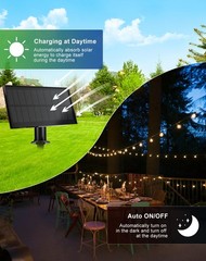Zuske Solar String Lights Outdoor Waterproof – 2200K Eskst38-50Ft-25Us-Solar